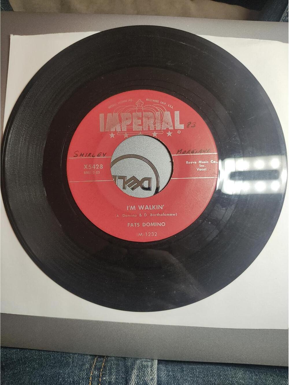 Fats Domino -  I'm walkin/ in the mood for love -vtg 45 NM